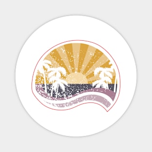 Retro Vintage Distressed Sunset Magnet